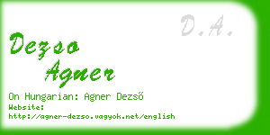dezso agner business card
